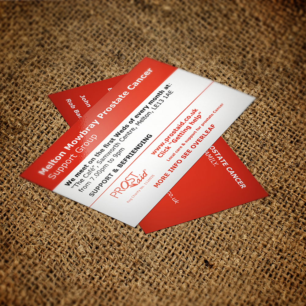 PROSTaid business cards designed and printed by Hyphen
